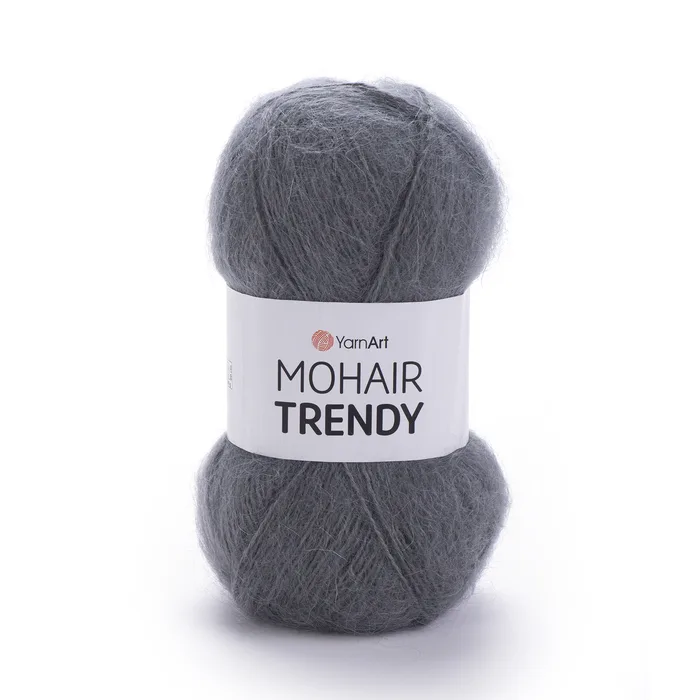 YARNART-MOHAIR-TRENDY-חוט סריגה עם 50% אנגורה- צבע אפור 114