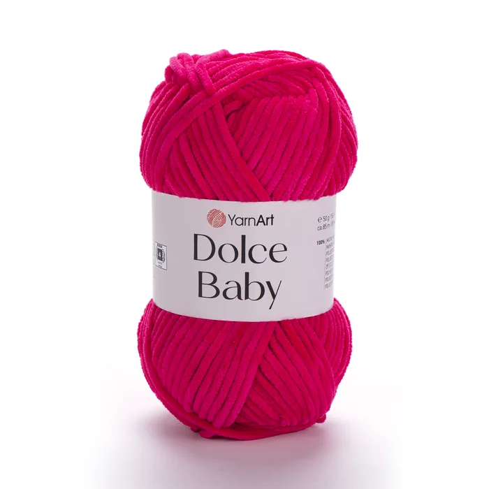YARNART-DOLCE-BABY-חוט קטיפה דק דולצ'ה-748 אדום