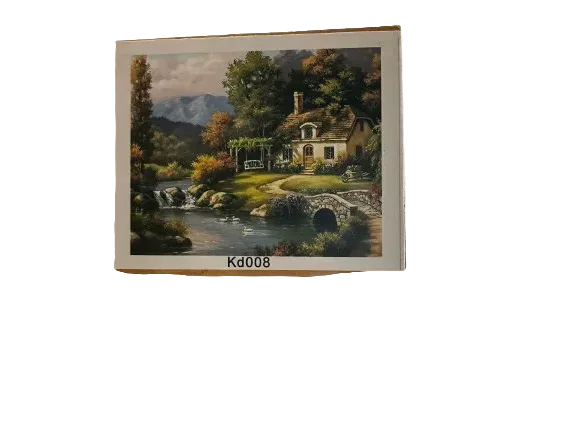 שיבוץ יהלומים על קנווס 30X40 -בית על ההר