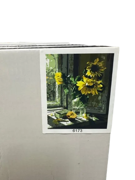 ערכה ליצירה- ציור במספרים על קנווס 40X30- חמניות 6173