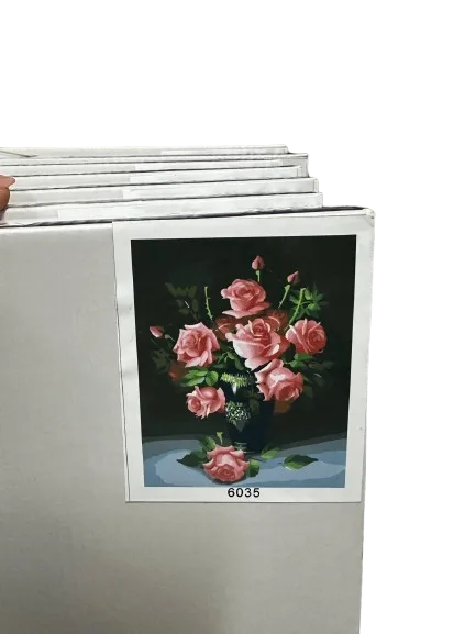 ערכה ליצירה- ציור במספרים על קנווס 40X30- פרחים 6035