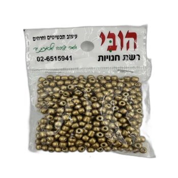 שקית חרוזי ונציה מידה 6 בצבע- זהב G-