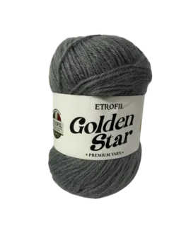 צמר לסריגה 25% צמר גולדן סטאר בצבע-אפור