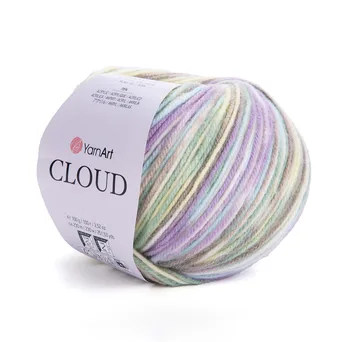 YARNART-CLOUD-צמר מתחלף 25% צמר בגווני- סגול ירוק 5317