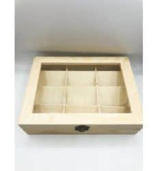 קופסא מעץ לתה- 23X18X7