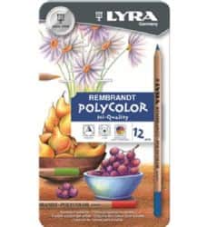סט 12 עפרונות צבעוניים מקצועיים בקופסאת פח LYRA