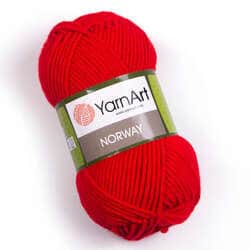 צמר חלק איכותי במחיר מבצע נוראוי-YARNART-NORWAY- צבע אדום 41