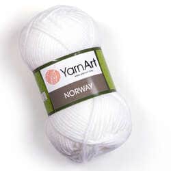 צמר חלק איכותי במחיר מבצע נוראוי-YARNART-NORWAY- צבע לבן 150