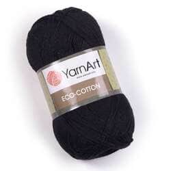 צמר כותנה מהממם איקו כותון YARNART-ECO-COTTON-לסריגת בובות ובגדים -בצבע שחור 761