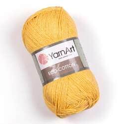 צמר כותנה מהממם איקו כותון YARNART-ECO-COTTON-לסריגת בובות ובגדים -בצבע צהוב 764