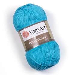צמר כותנה מהממם איקו כותון YARNART-ECO-COTTON-לסריגת בובות ובגדים -בצבע טורקיז 765