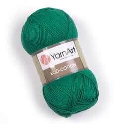 צמר כותנה מהממם איקו כותון YARNART-ECO-COTTON-לסריגת בובות ובגדים -בצבע ירוק 767