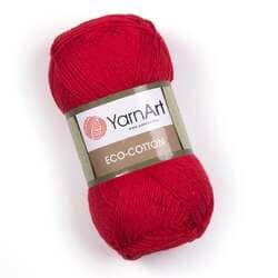 צמר כותנה מהממם איקו כותון YARNART-ECO-COTTON-לסריגת בובות ובגדים -בצבע אדום 769