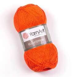צמר כותנה מהממם איקו כותון YARNART-ECO-COTTON-לסריגת בובות ובגדים -בצבע כתום זוהר 800