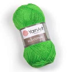 צמר כותנה מהממם איקו כותון YARNART-ECO-COTTON-לסריגת בובות ובגדים -בצבע ירוק זוהר 802