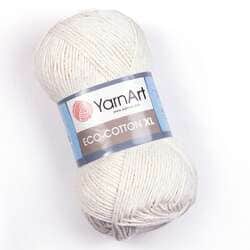 צמר כותנה איקו כותנהARNART-ECO-COTTON-XL לסריגה- בצבע לבן/כרם 762