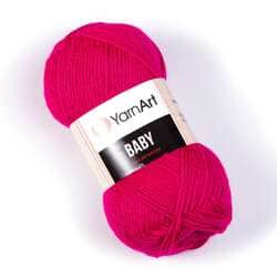 YARNART-BABY- צמר לסריגה לתינוקות בייבי-במבצע בצבע- ורוד פוקסיה 8041