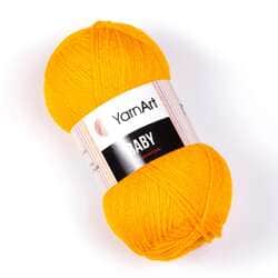 YARNART-BABY- צמר לסריגה לתינוקות בייבי-במבצע בצבע- צהוב כתום 586