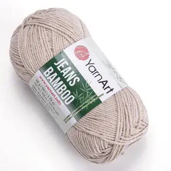 YARNART-JEANS-BAMBOO-חוט סריגה קייצי- ג'ינס במבו' 50% במבוק- בצבע בג' 129