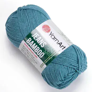 YARNART-JEANS-BAMBOO-חוט סריגה קייצי- ג'ינס במבו' 50% במבוק- בצבע תכלת טורכיז121