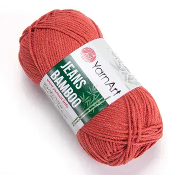 YARNART-JEANS-BAMBOO-חוט סריגה קייצי- ג'ינס במבו' 50% במבוק- בצבע אפרסק 142