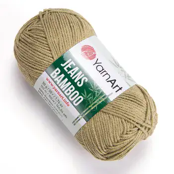 YARNART-JEANS-BAMBOO-חוט סריגה קייצי- ג'ינס במבו' 50% במבוק- בצבע חקאי 132