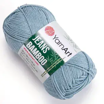 YARNART-JEANS-BAMBOO-חוט סריגה קייצי- ג'ינס במבו' 50% במבוק- בצבע ג'ינס 120