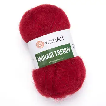 YARNART-MOHAIR-TRENDY-חוט סריגה עם 50% אנגורה-צבע אדום 141