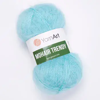 YARNART-MOHAIR-TRENDY-חוט סריגה עם 50% אנגורה-צבע תכלת 142