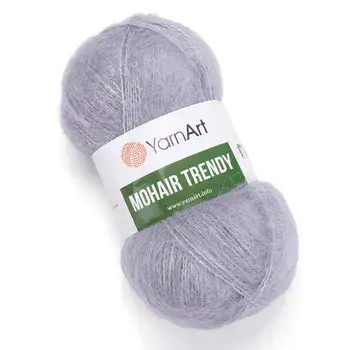 YARNART-MOHAIR-TRENDY-חוט סריגה עם 50% אנגורה-צבע אפור 113