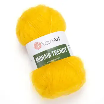 YARNART-MOHAIR-TRENDY-חוט סריגה עם 50% אנגורה-צבע צהוב 136