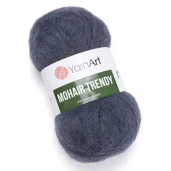YARNART-MOHAIR-TRENDY-חוט סריגה עם 50% אנגורה-צבע שחור 118