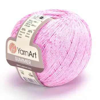 YARNART-SUMMER-חוט צמר לסריגת בגדי קיץ- ורוד כסף 01