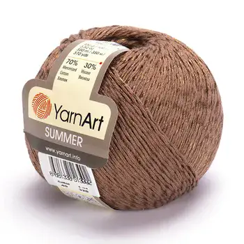 YARNART-SUMMER-חוט צמר לסריגת בגדי קיץ- חום 49