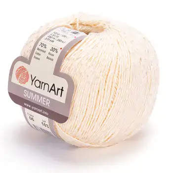 YARNART-SUMMER-חוט צמר לסריגת בגדי קיץ- שמנת 06