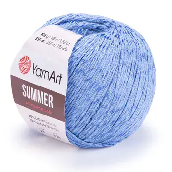 YARNART-SUMMER-חוט צמר לסריגת בגדי קיץ- תכלת 26