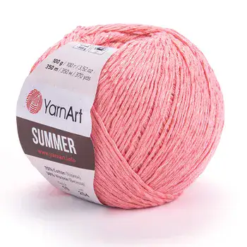 YARNART-SUMMER-חוט צמר לסריגת בגדי קיץ- ורוד 10