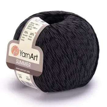 YARNART-SUMMER-חוט צמר לסריגת בגדי קיץ- שחור 17
