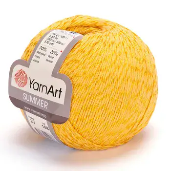YARNART-SUMMER-חוט צמר לסריגת בגדי קיץ- צהוב 23