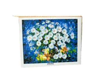 שיבוץ יהלומים על קנווס 50X40 - פרחים