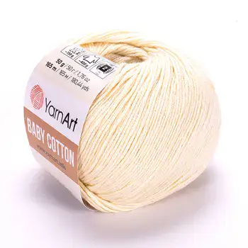 YARNART-BABY-COTTON חוט סריגה רך ונעים 50% כותנה שמנת- 402
