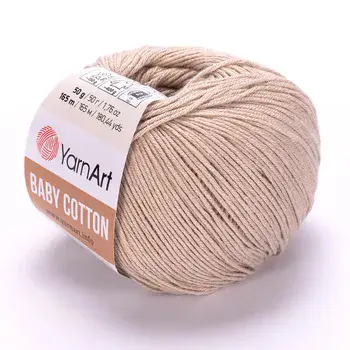YARNART-BABY-COTTON-חוט סריגה רך ונעים 50% כותנה מוקה- 403