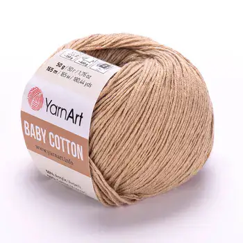 YARNART-BABY-COTTON חוט סריגה רך ונעים 50% כותנה חום בהיר- 405