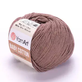 YARNART-BABY-COTTON-חוט סריגה רך ונעים 50% כותנה חום- 407