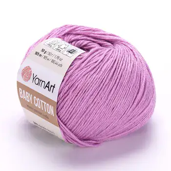 YARNART-BABY-COTTON-חוט סריגה רך ונעים 50% כותנה ורוד- 415