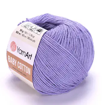 YARNART-BABY-COTTON-חוט סריגה רך ונעים 50% כותנה סגול- 418