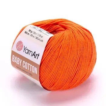 YARNART-BABY-COTTON-חוט סריגה רך ונעים 50% כותנה כתום- 421