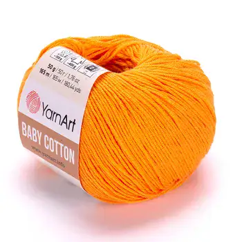 YARNART-BABY-COTTON-חוט סריגה רך ונעים 50% כותנה כתום -425