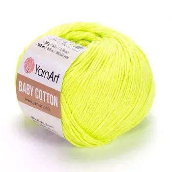 YARNART-BABY-COTTON-חוט סריגה רך ונעים 50% כותנה צהוב- 430