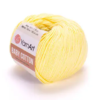 YARNART-BABY-COTTON-חוט סריגה רך ונעים 50% כותנה צהוב בהיר- 431